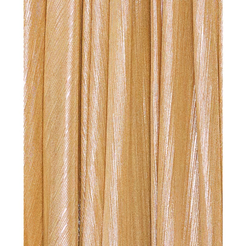 Retrofete Doss Dress Gold Metallic Ruched V-Neck Gown with Thigh Slit - Picture 4 of 10